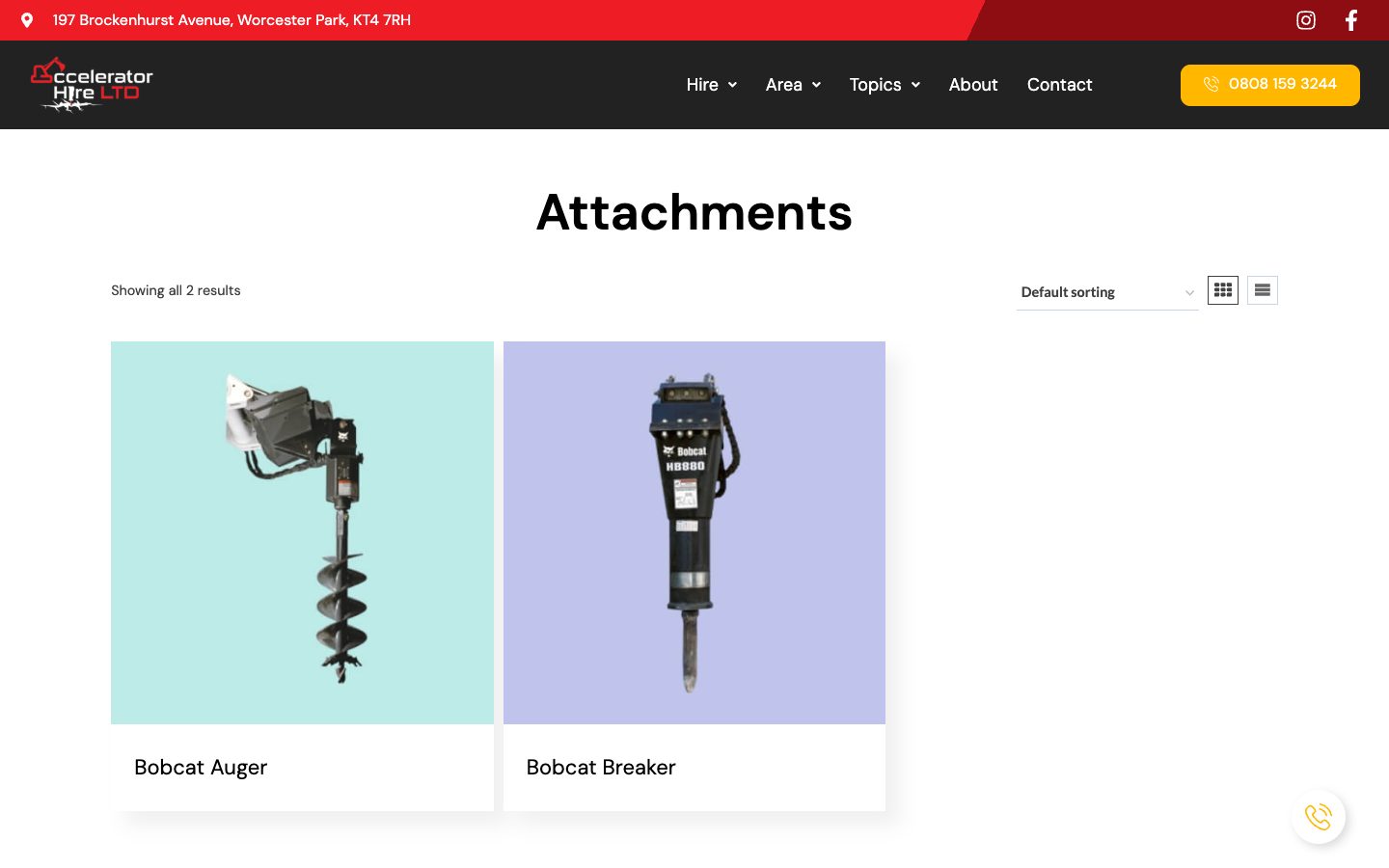 Accelerator Hire website: Digger Excavator Attachment Hire in Surrey