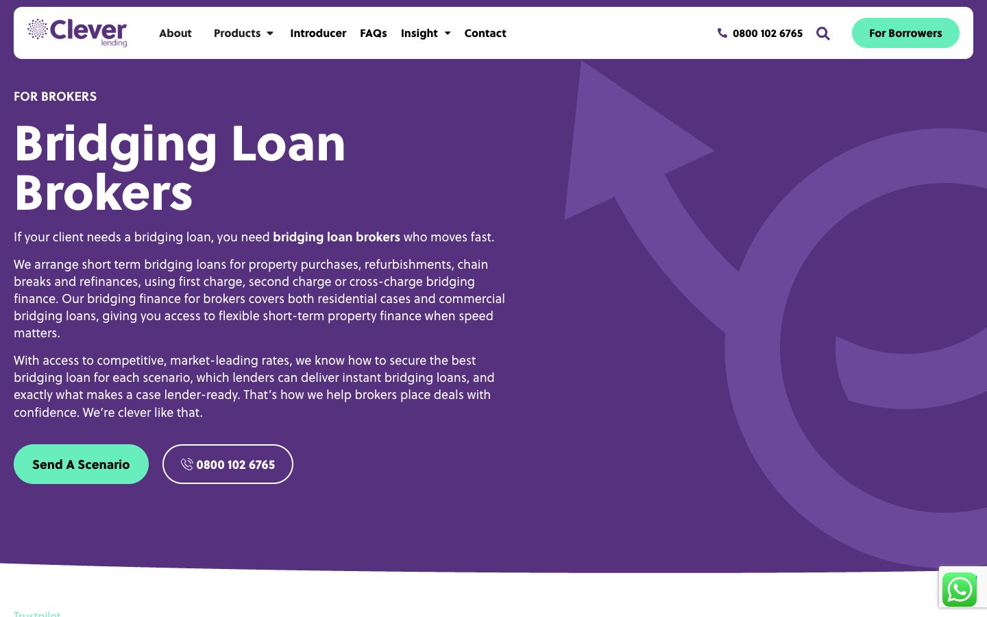 Clever Lending website: Bridging Loan Brokers: Funding in Days
