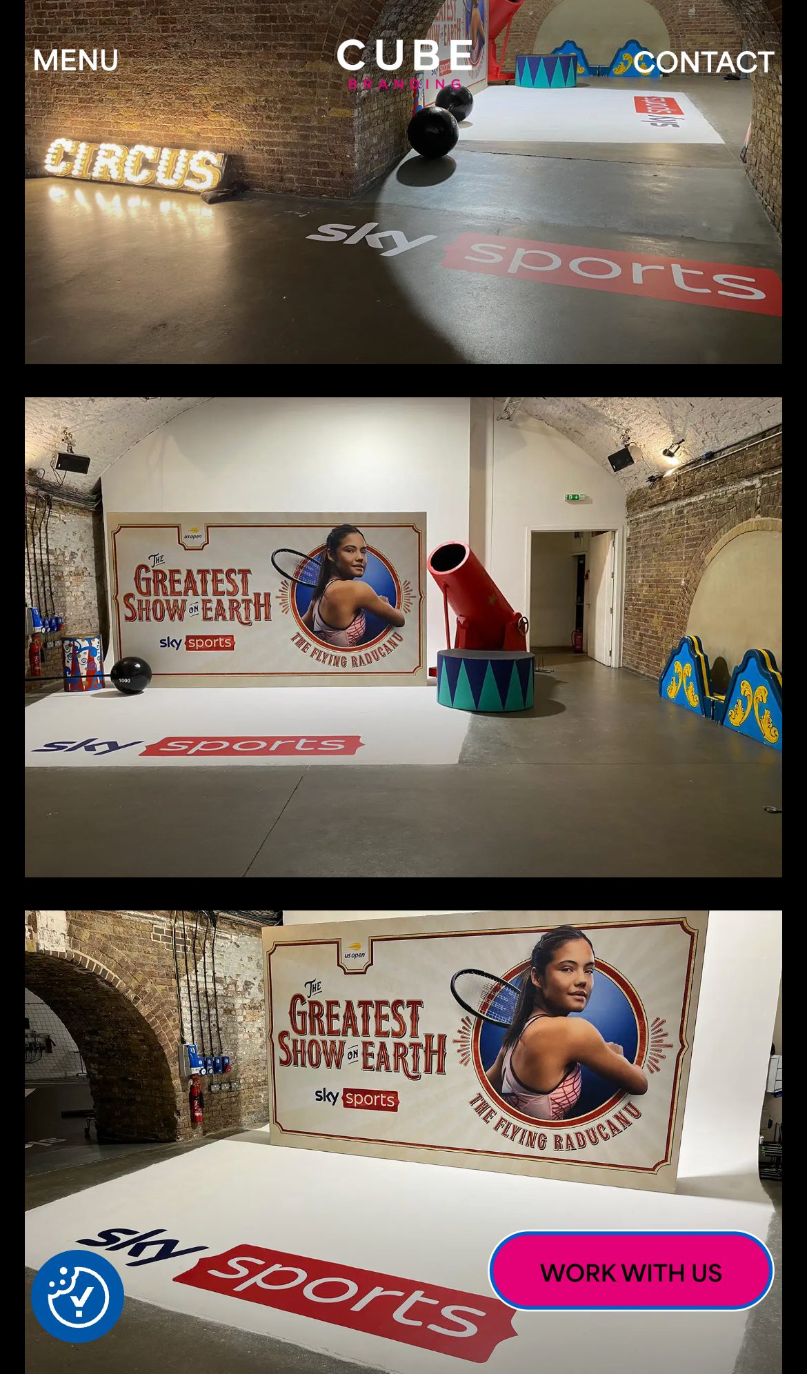Cube Branding website on a phone: Sky Sports