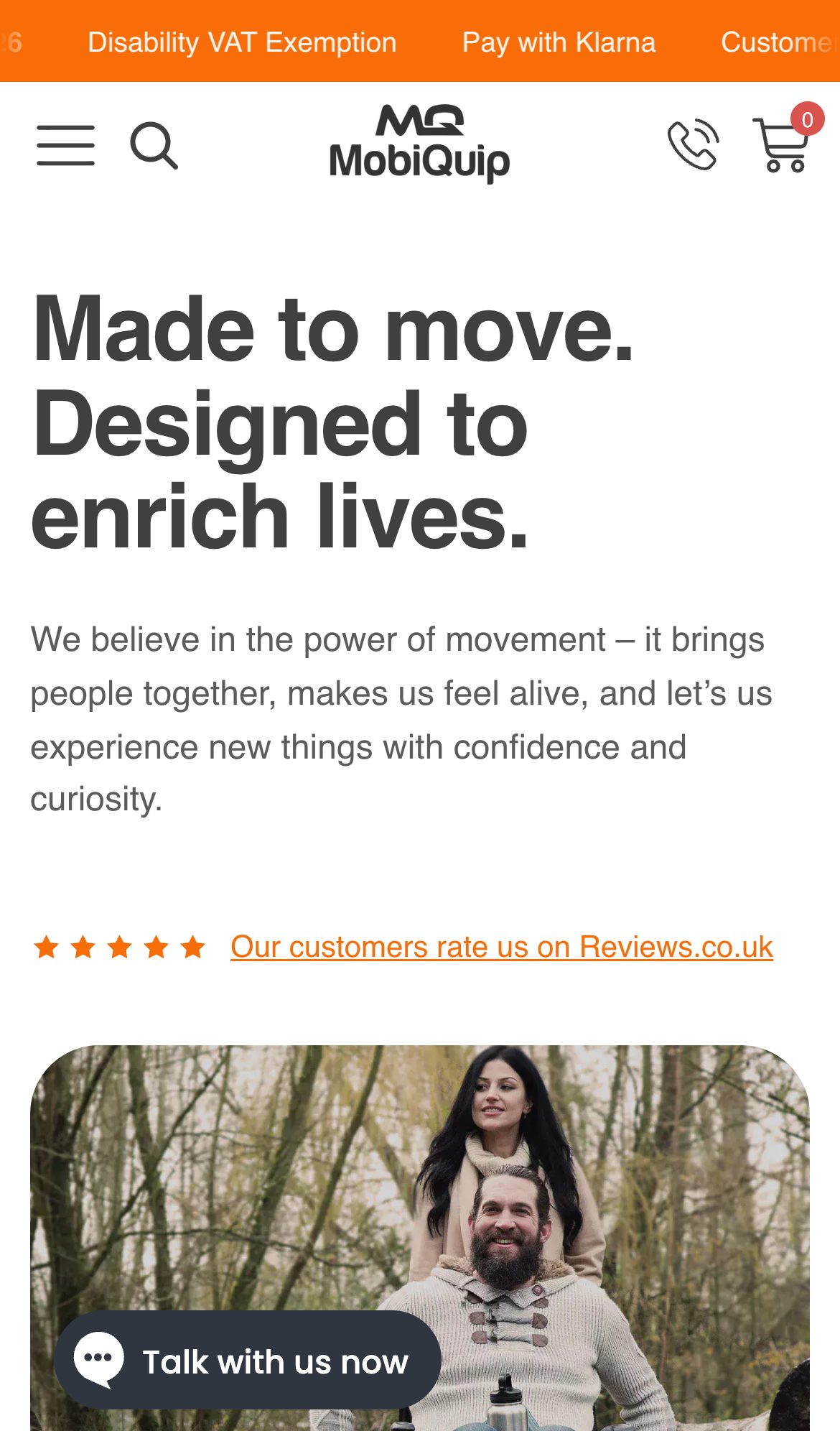 Mobiquip website on a phone: About Us New
