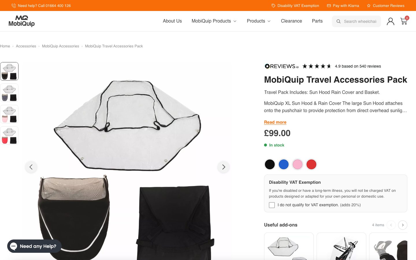 Mobiquip website: MobiQuip Travel Accessories Pack