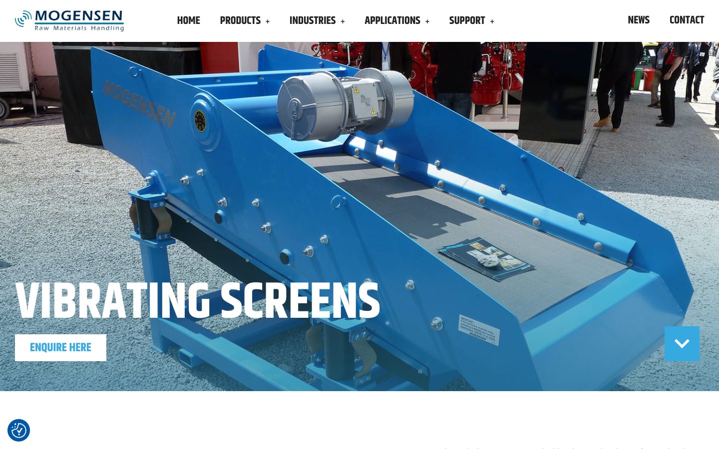Mogensen website: Vibrating Screens UK | Multi-Deck Sizing