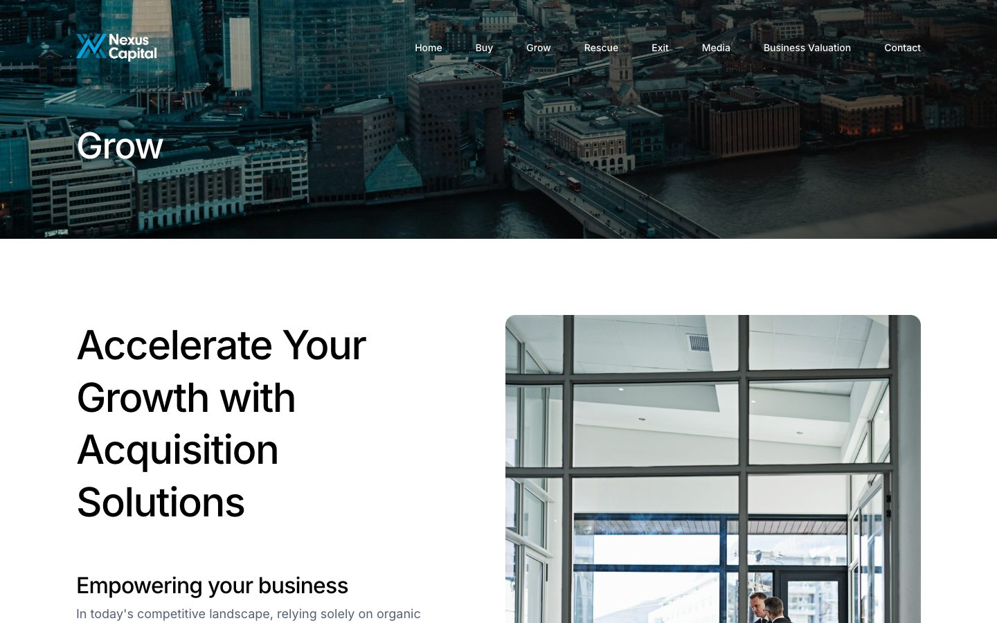 Nexus Capital website: Grow