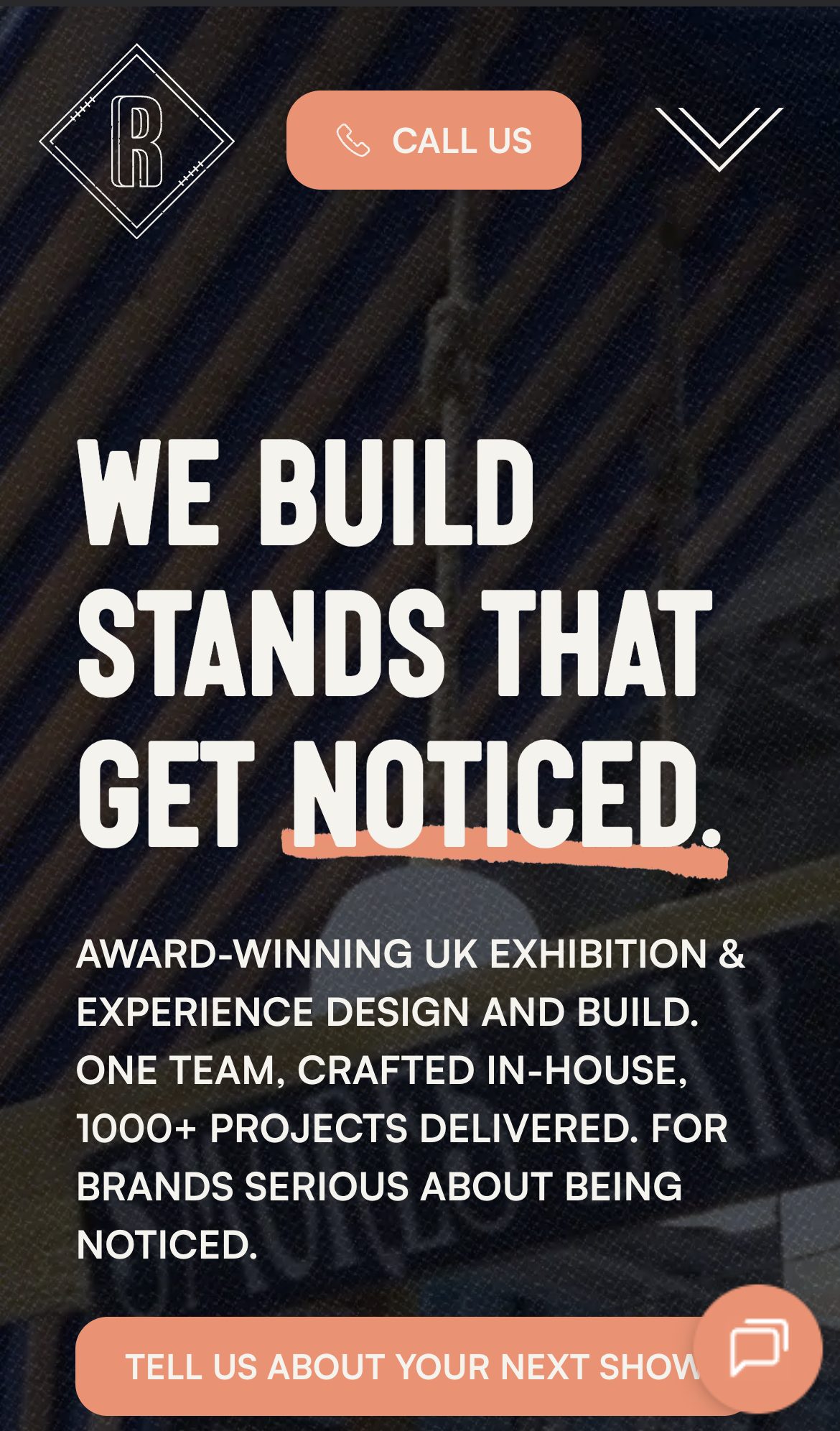 Rocket X website on a phone: Custom Exhibition Stand Designers & Builders | Rocket