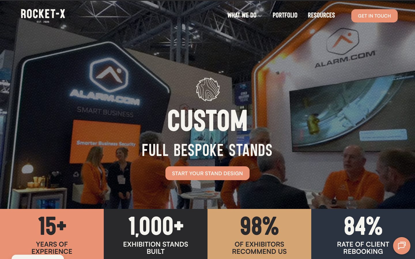 Rocket X website: CUSTOM | Bespoke Exhibition Stands | Rocket