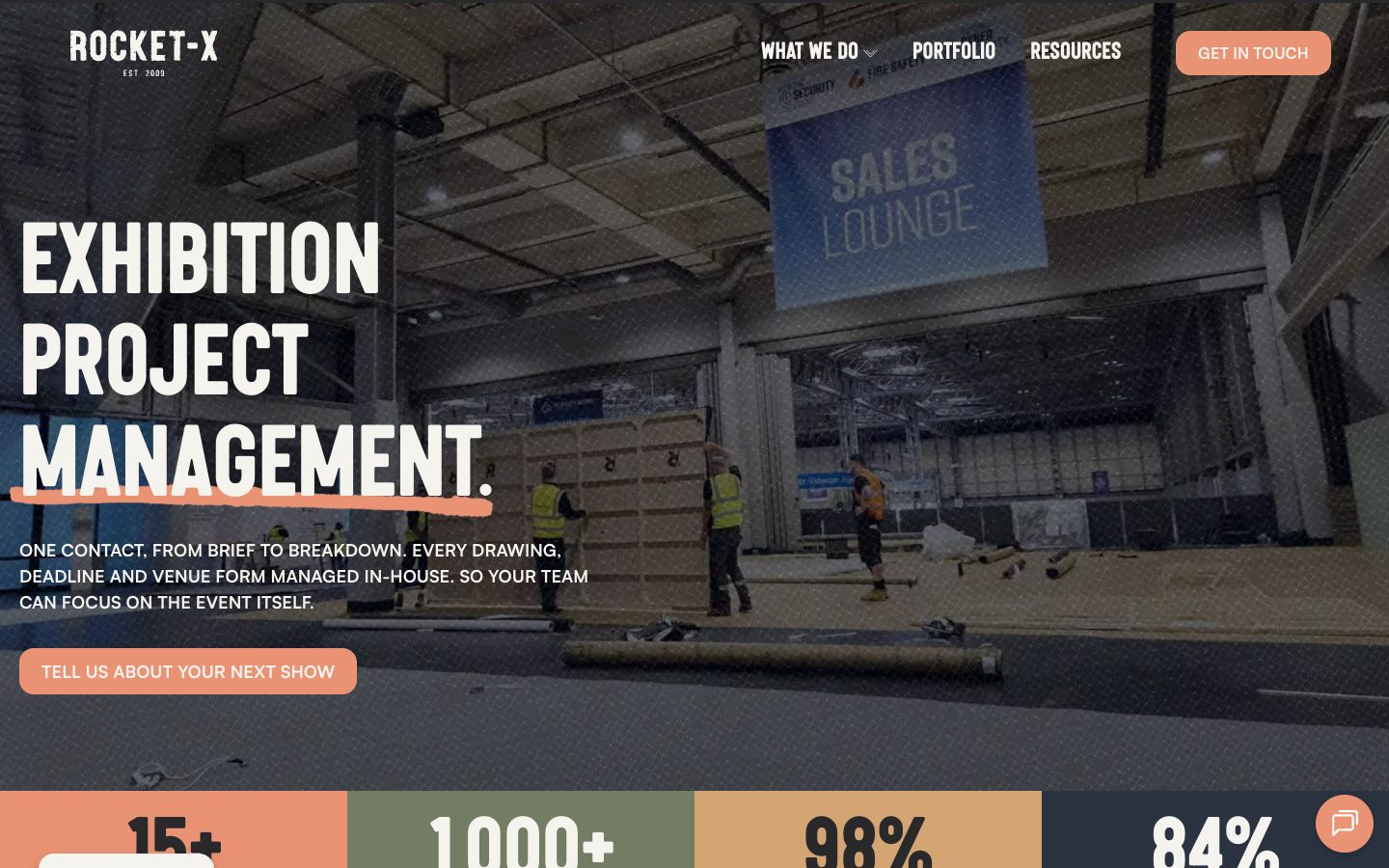 Rocket X website: Exhibition Project Management | Rocket